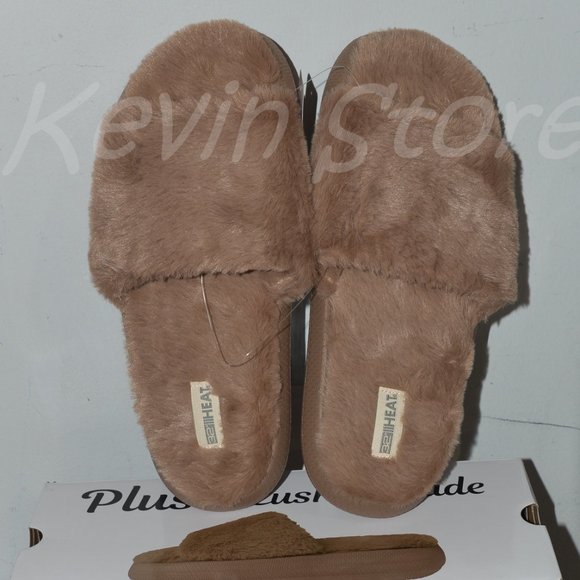 Brown 32 Degrees Plush Lined Unisex Sizing Slide - Picture 2 of 8